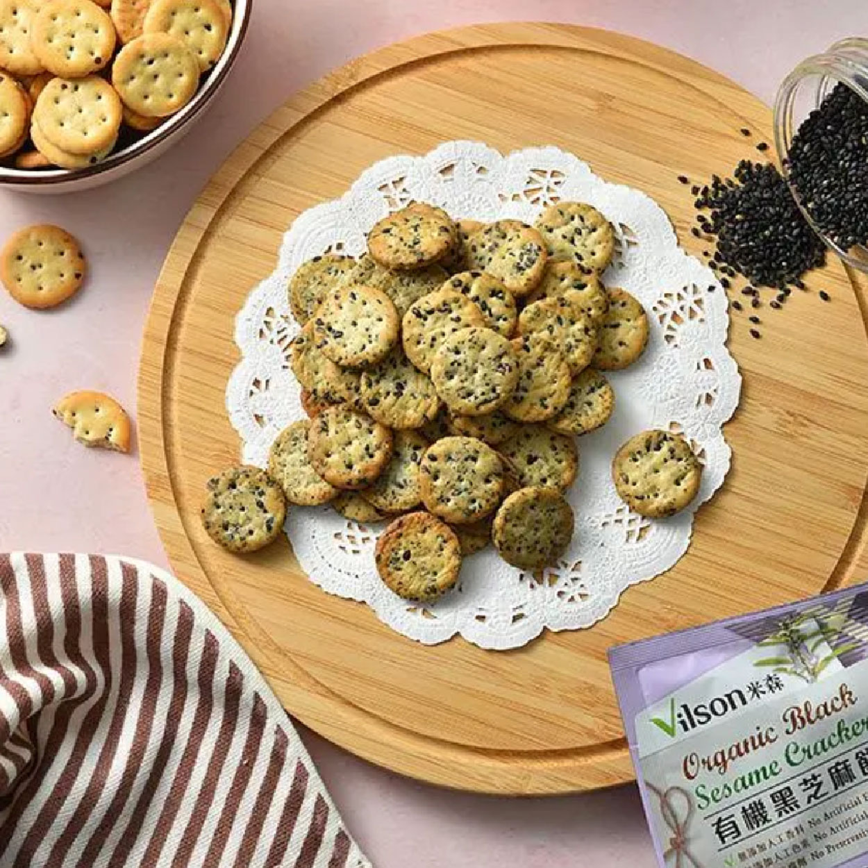 米森 黑芝麻餅 濃香黑芝麻，酥脆每一口的好滋味