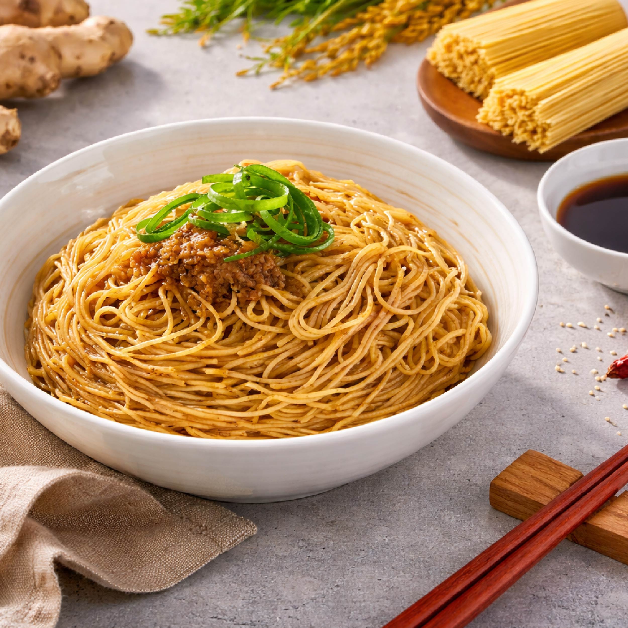 霧峰區農會 薑麻酒粕細麵 醇厚薑麻遇上甘甜酒粕，顛覆味蕾的濃郁麵香