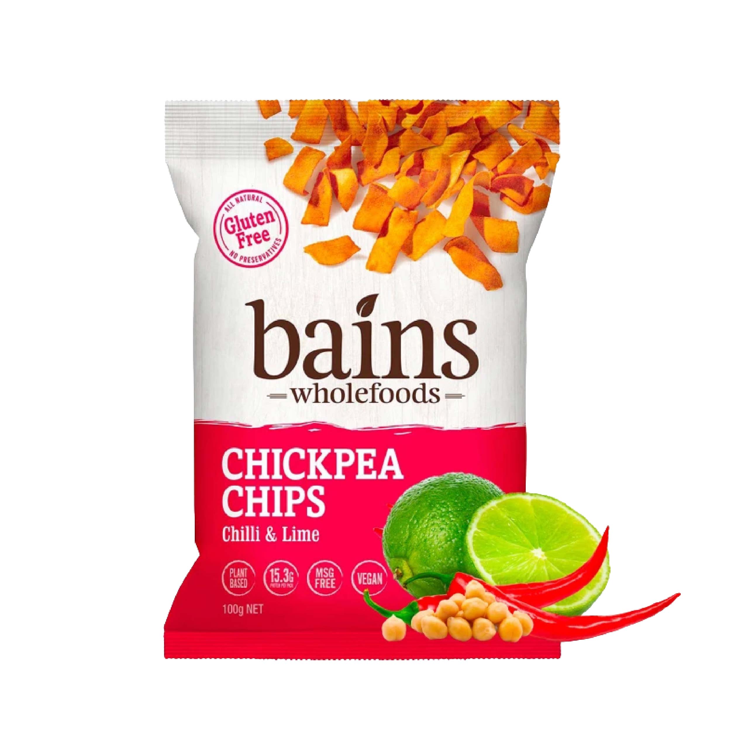 Bains 鷹嘴豆零食脆片（香辣萊姆風味）澳洲高纖解饞點心，清新萊姆與辛香交織的薄脆滋味