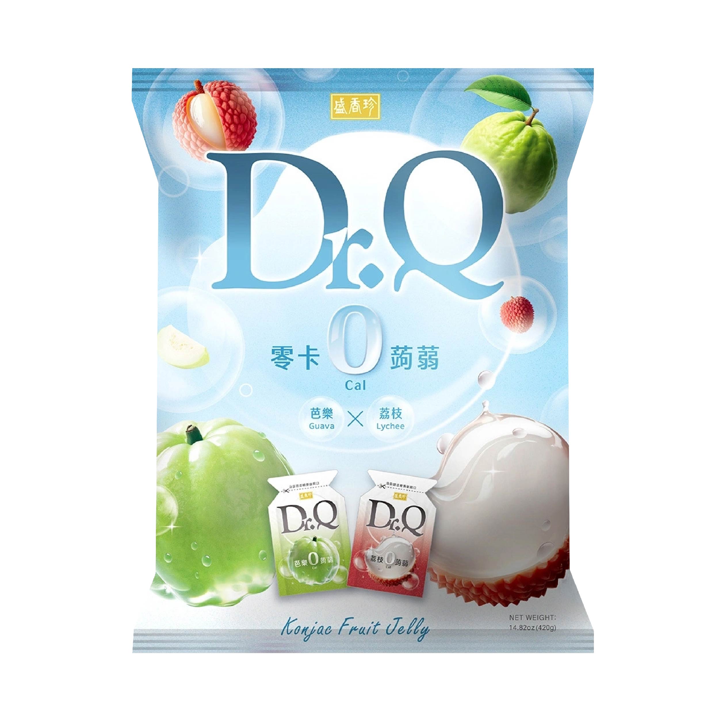 熱量歸零，讓荔枝蜜甜與芭樂清酸，滿足你的嗜甜渴望 盛香珍 Dr.Q雙味零卡蒟蒻