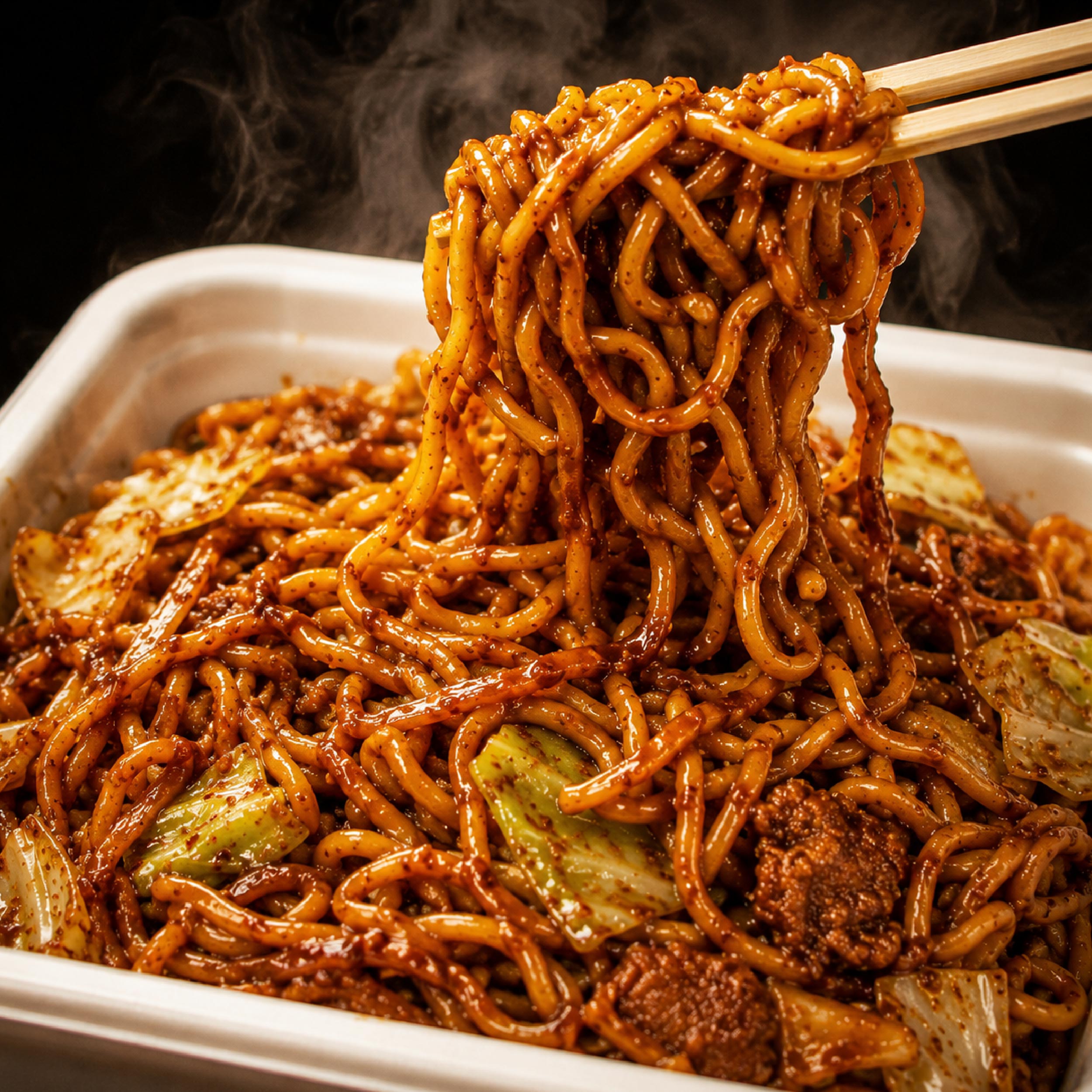 一平 夜店炒麵 特製麵條吸附濃厚醬汁，完美封存日式夜市的感動