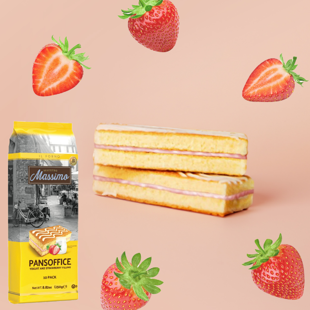瑪西莫 草莓優格夾心蛋糕  對美味堅持百年的義大利品牌
