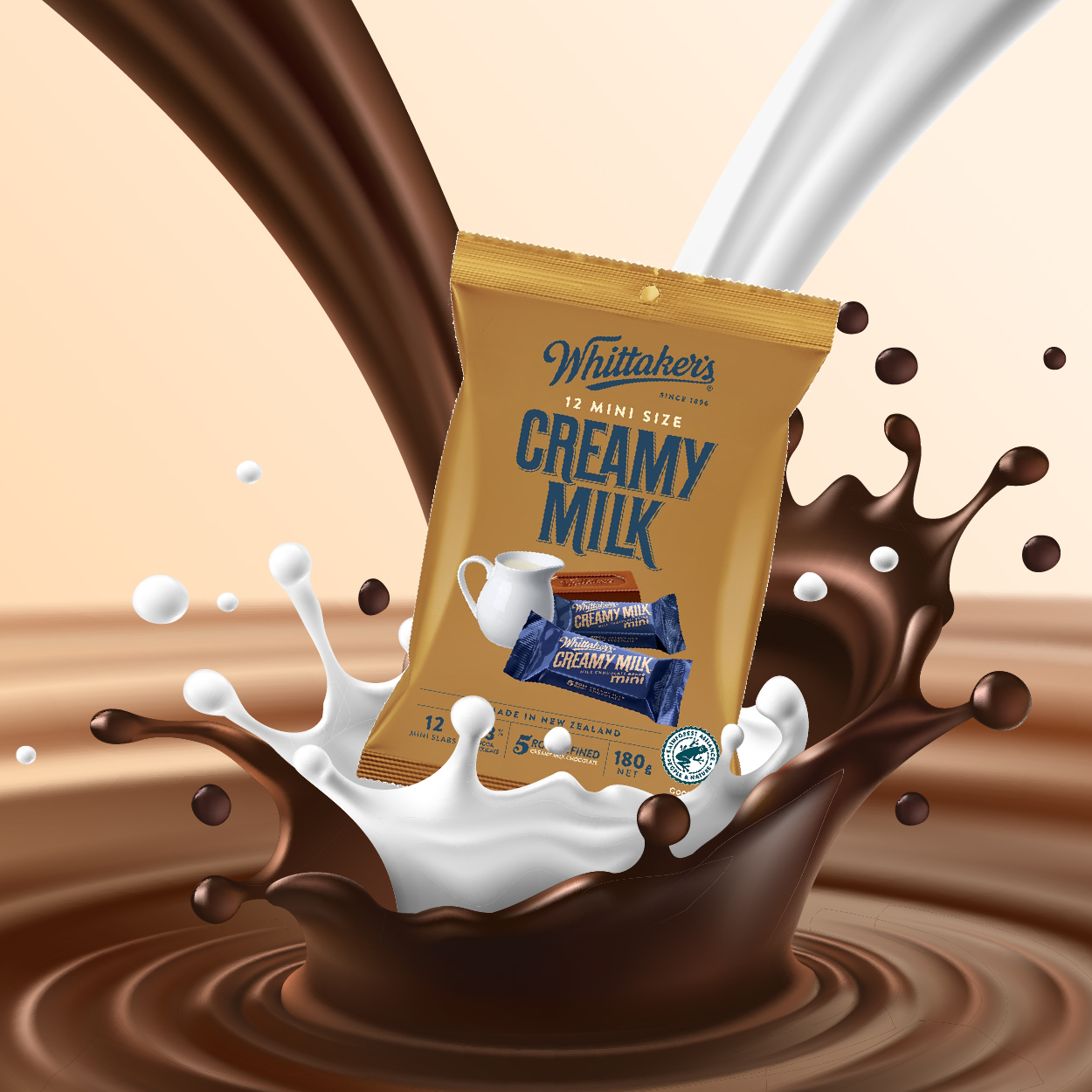 Whittakers  牛奶巧克力磚形分享包  紐西蘭家喻戶曉的國寶級巧克力品牌