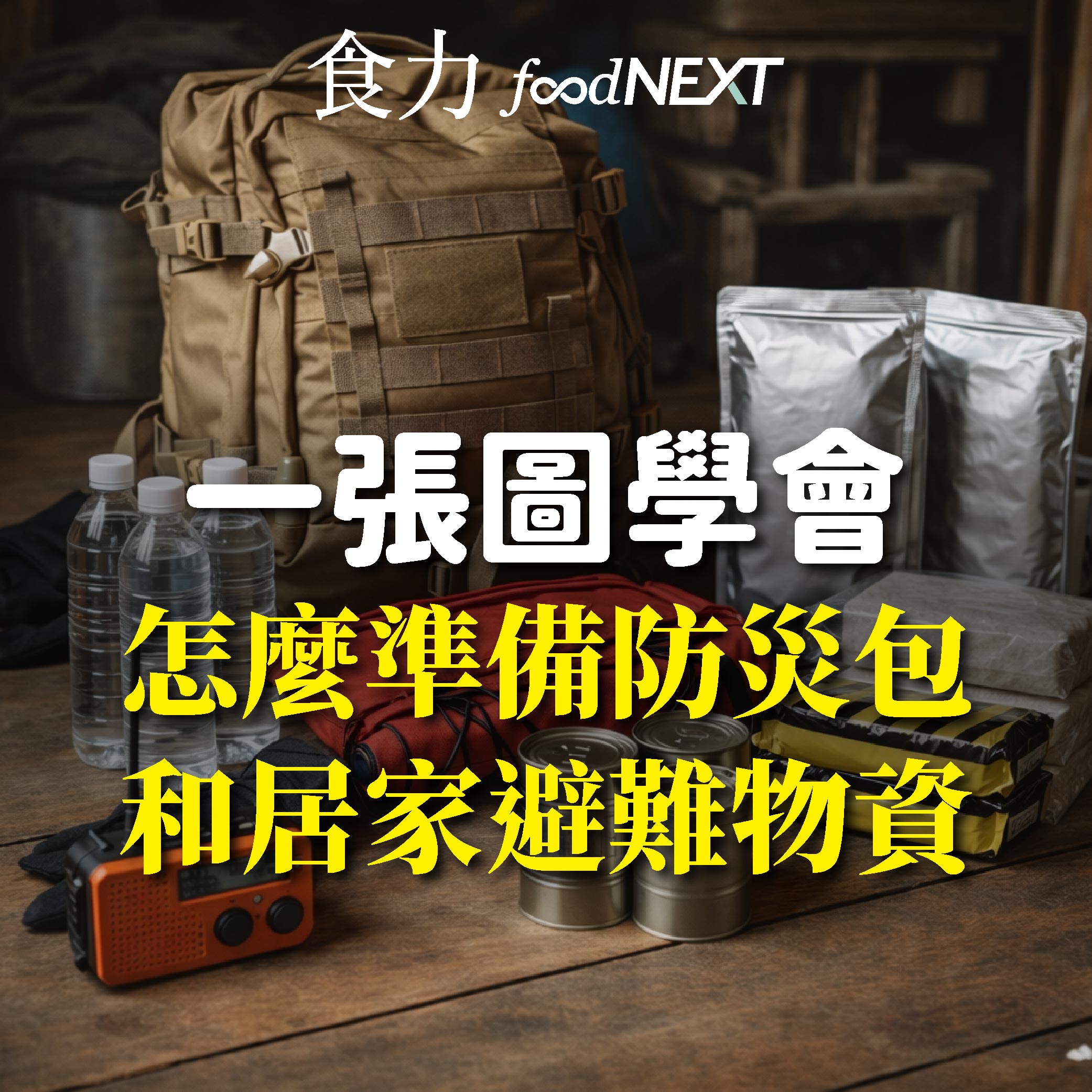 【資訊圖表】<br/>一張圖學會怎麼準備防災包和居家避難物資